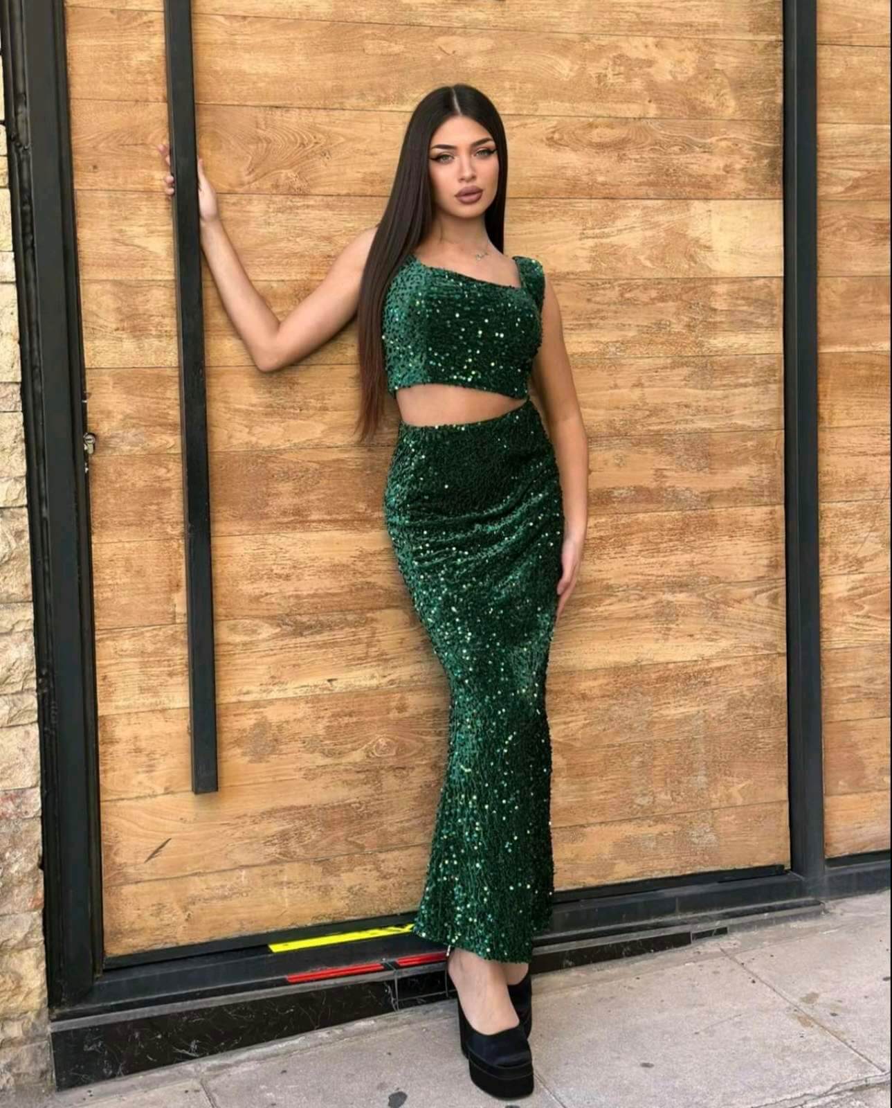 Σετ Μάξι βέλβετ φούστα παγιέτα – 5 χρώματα