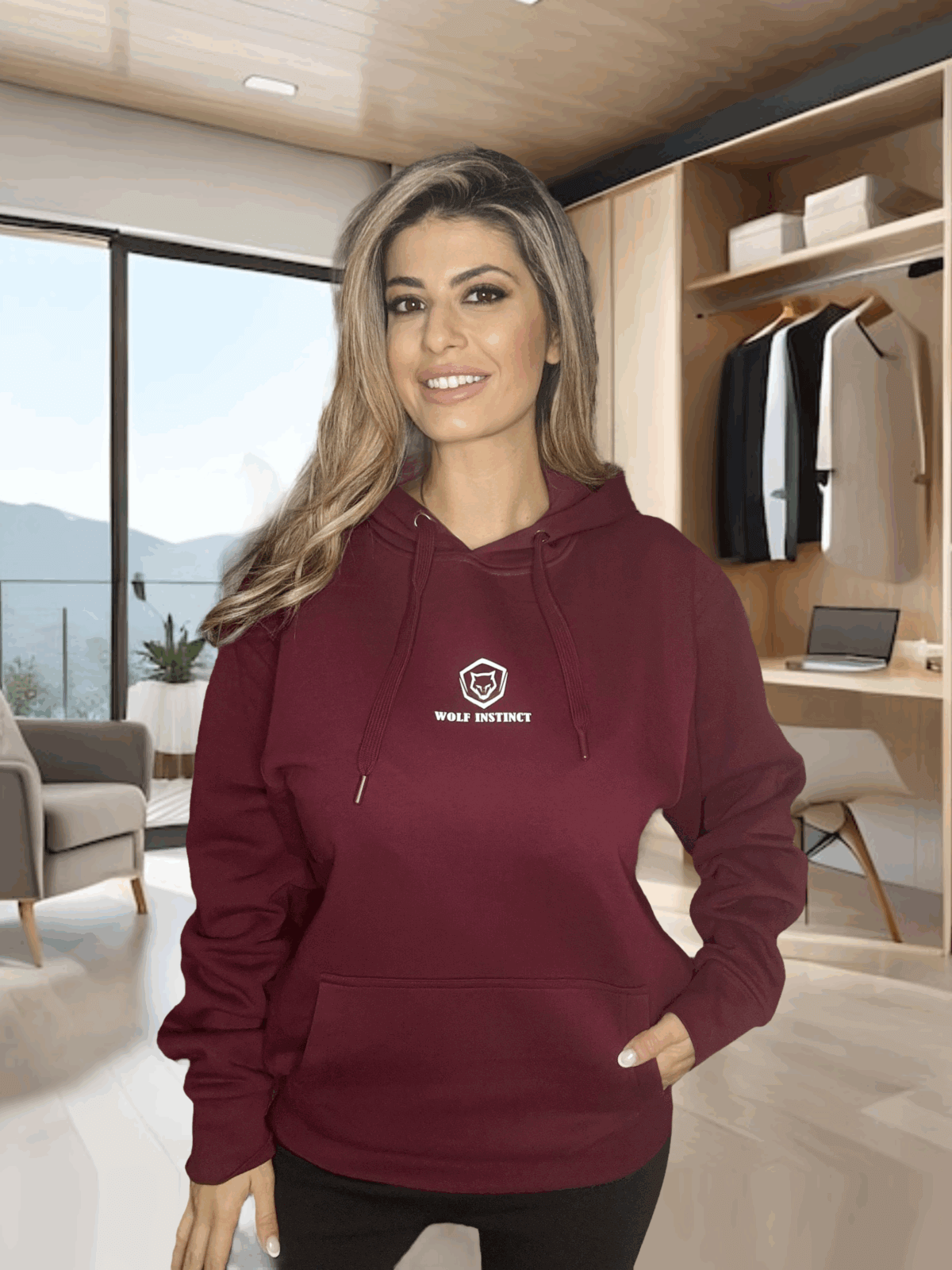 Hoodie μπορντό-4 χρώματα 🐺🎀