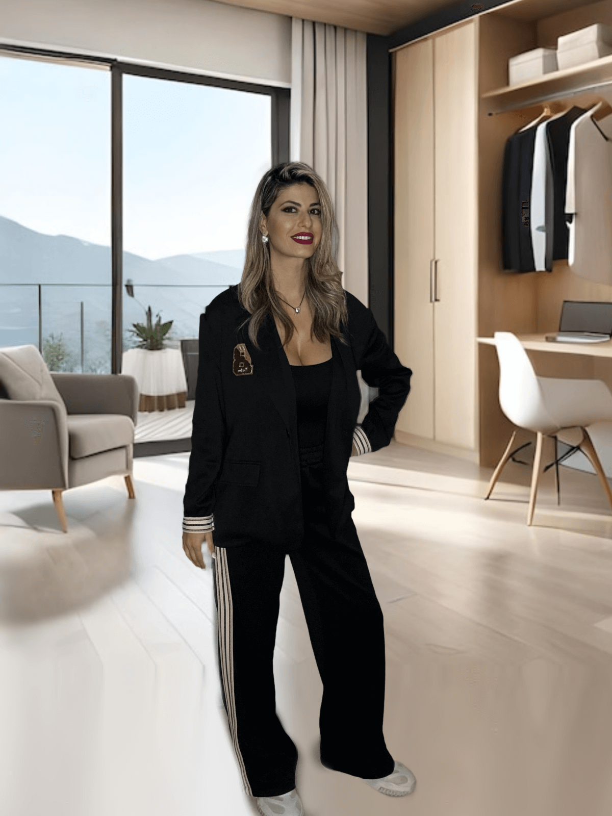 Σετ Κοστούμι φόρμα φούτερ μαύρο- 7 χρώματα