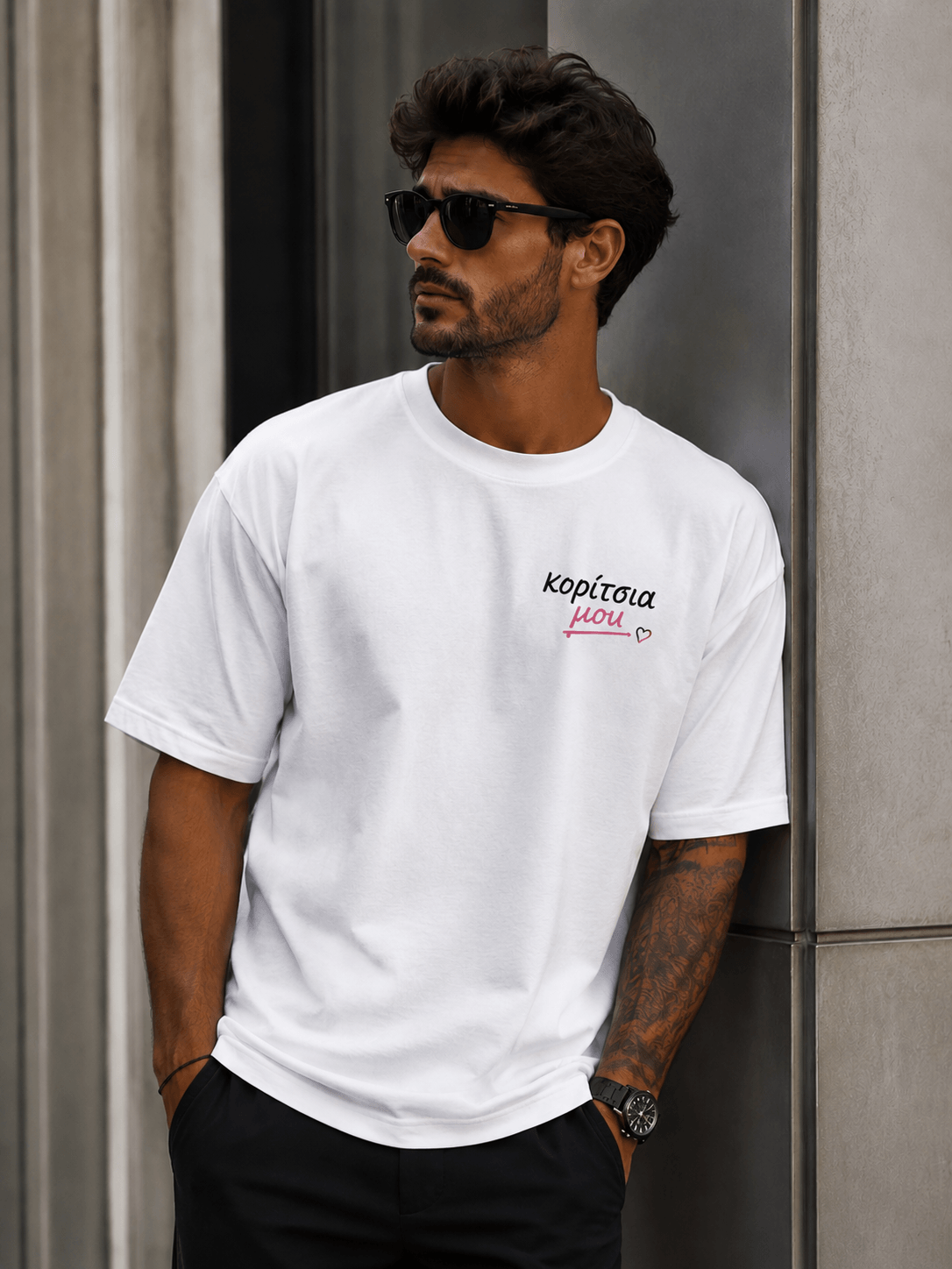 t-shirt κορίτσιααα μου λευκό