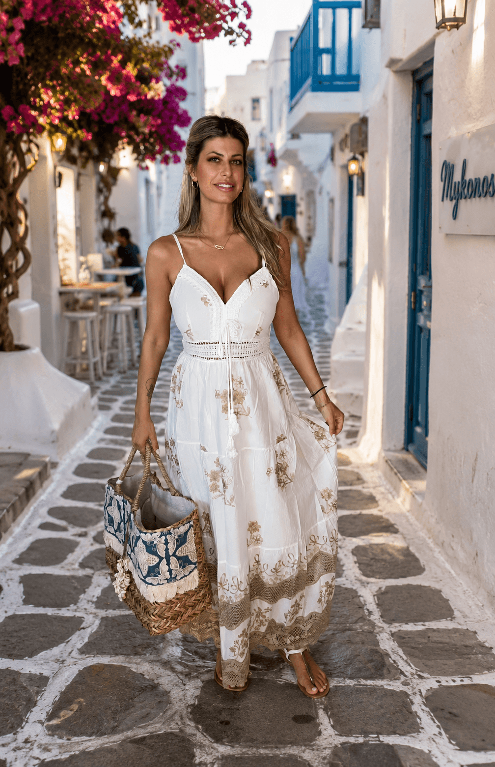 Φόρεμα κεντητό mykonos