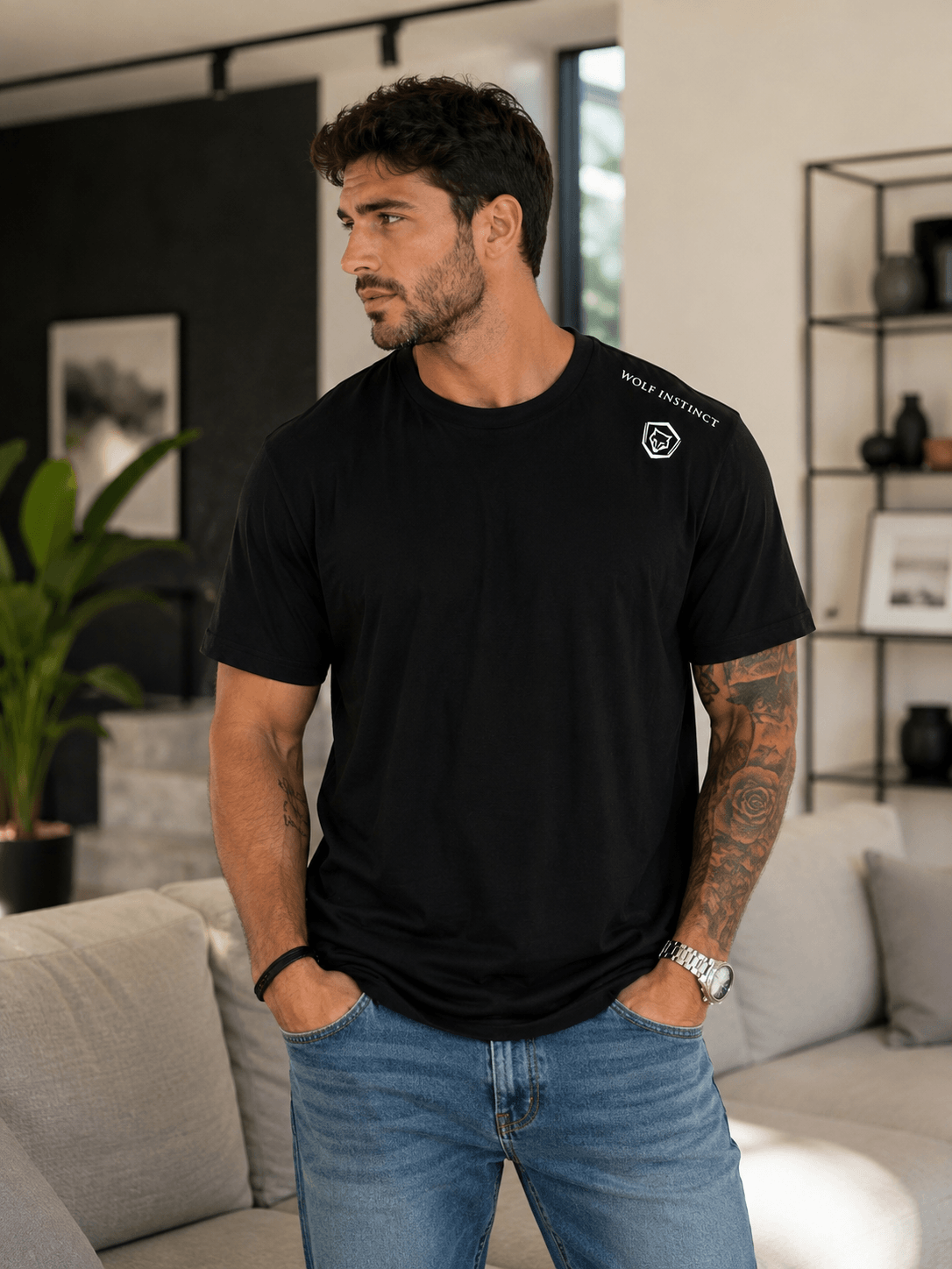 t-shirt μαύρο